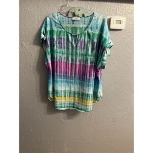 Calvin Klein Women Size  1X Top Cap  Sleeves Pullover